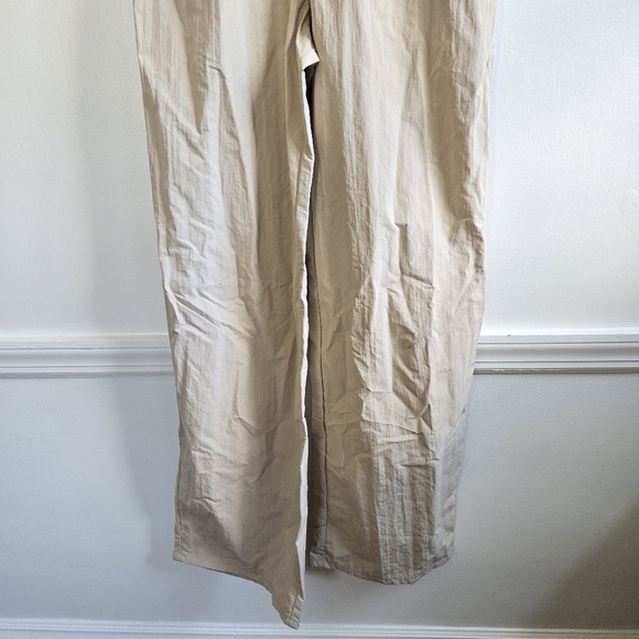 New Zara Caro Long Strapless Nylon Beige/Khaki Jumpsuit NWT Small - Picture 10 of 12